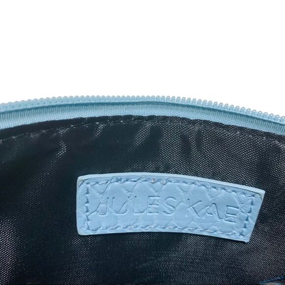 Jules Kae "Jen" Aqua Snake Leather Wristlet - Picture 7 of 8